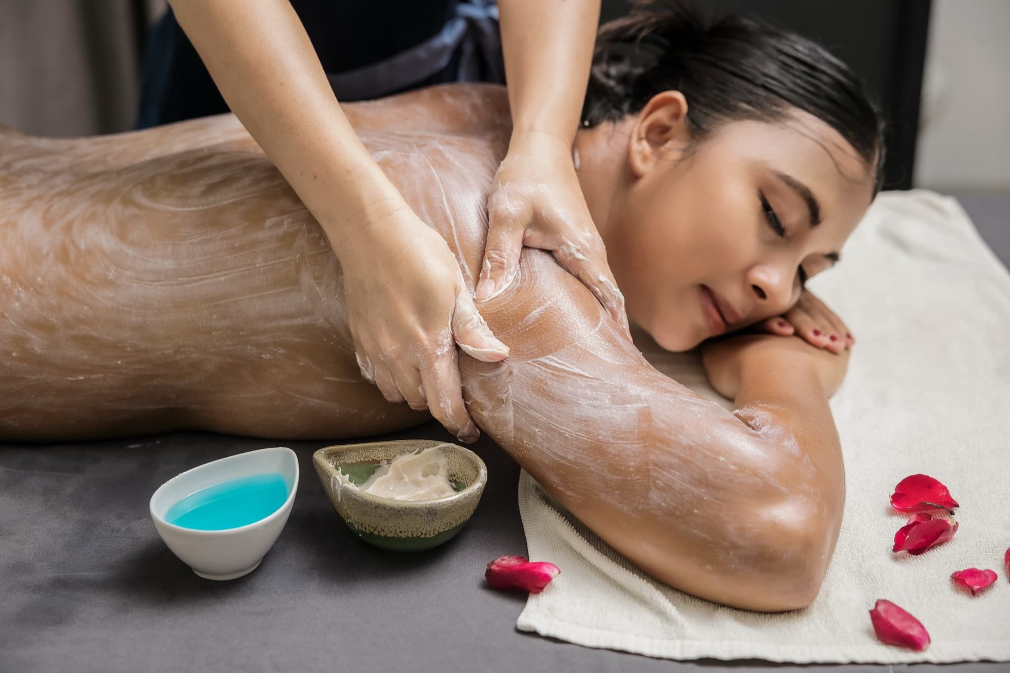 A guest resting during a treatment
